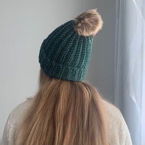 Emerald Green crochet toque handmade